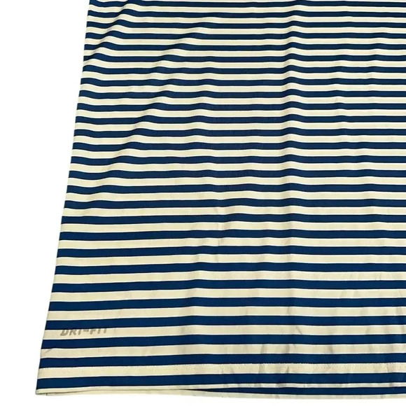 Nike Golf Dri-Fit Polo Size Medium Blue and White Striped Great Condition Used - Picture 3 of 9